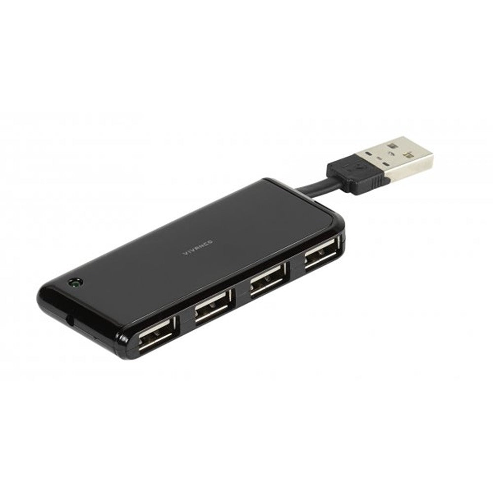 Vivanco USB-keskitin 4x USB 2.0 Musta