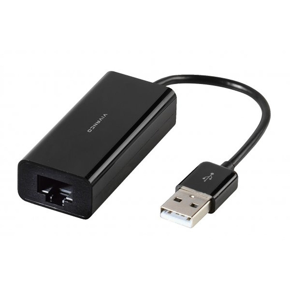 Vivanco USB 2.0 – RJ45-verkkosovitin, musta