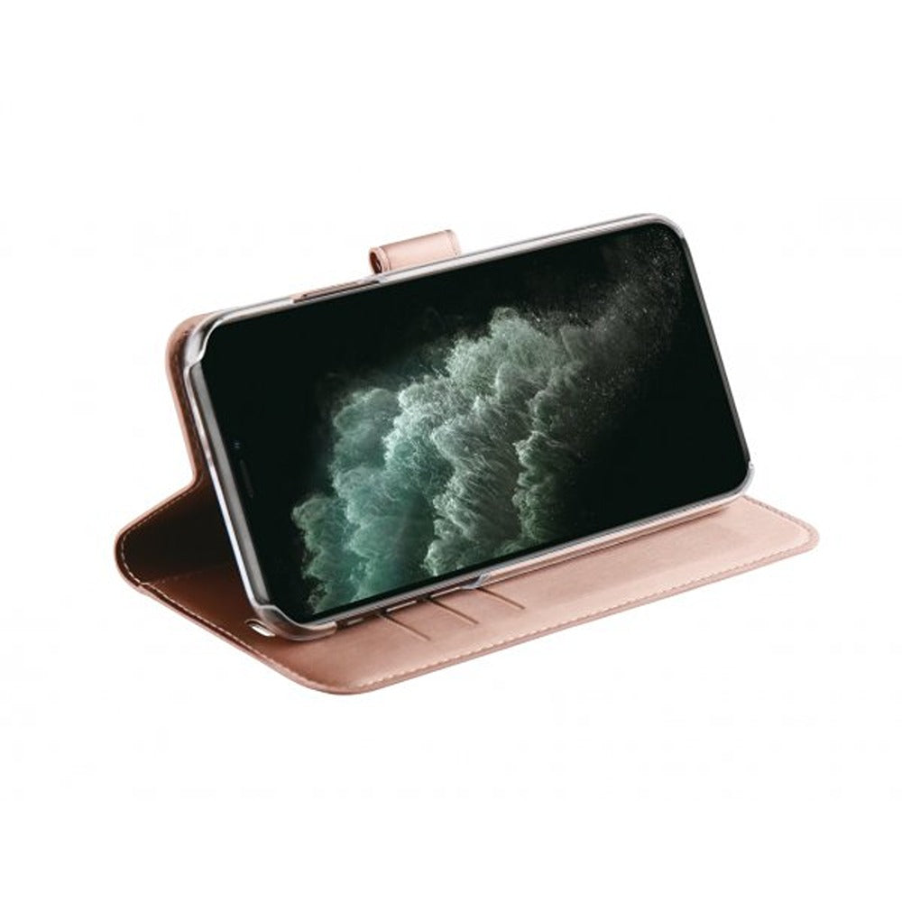 Vivanco iPhone 11 Pro Max -kotelo, Classic Wallet, ruusukulta
