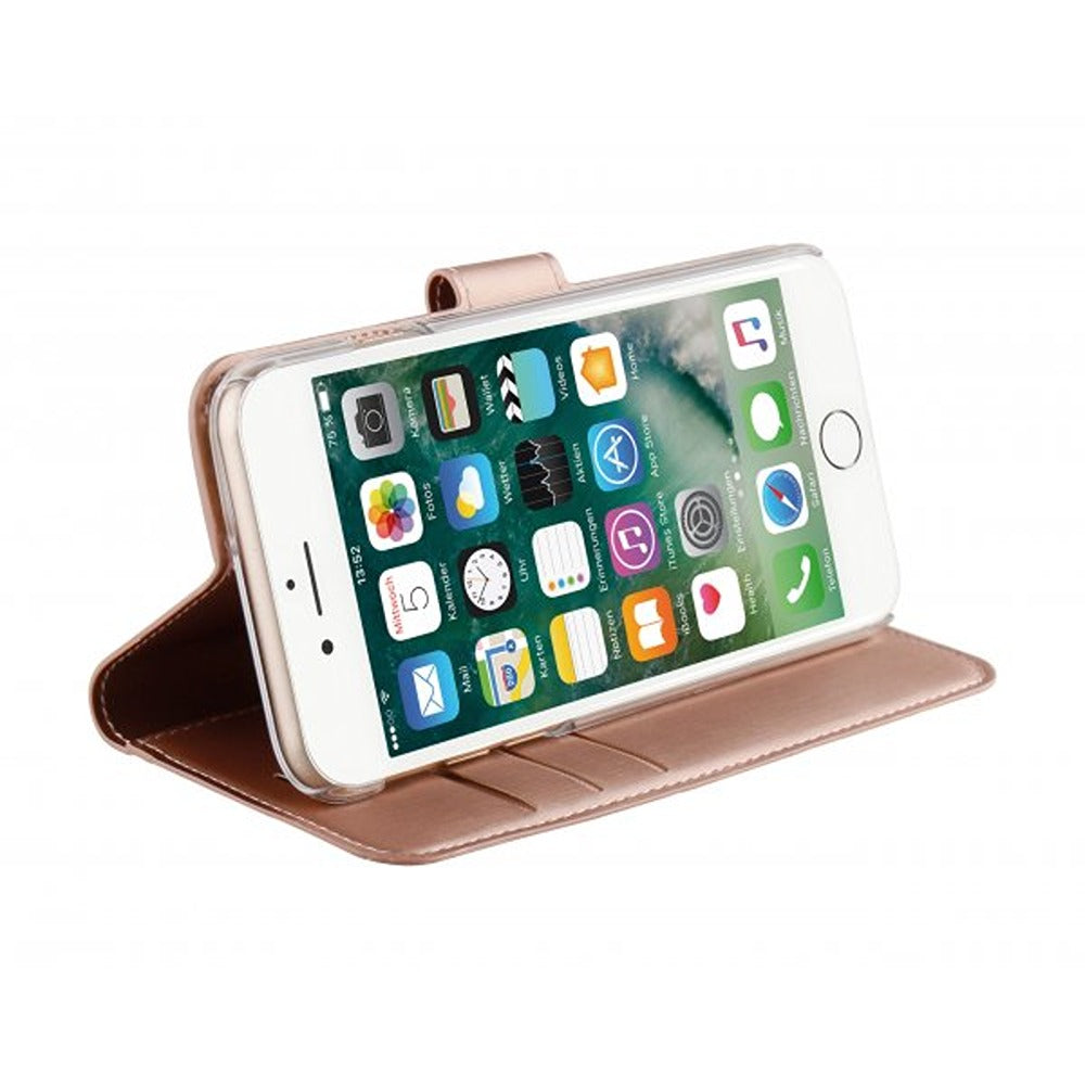 Vivanco iPhone 6/6S/7/8/SE Classic Wallet -kotelo, ruusukulta