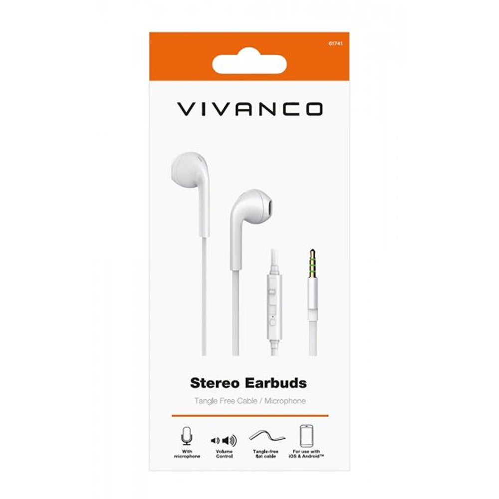 Vivanco Kuulokkeet Stereo Earbuds 3.5mm Valkoinen