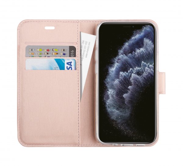 Vivanco iPhone 12 Mini -suojakotelo Classic Wallet, ruusukulta