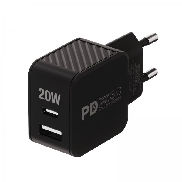 Vivanco Laturi 20W Dual Super Fast PD Charger, musta