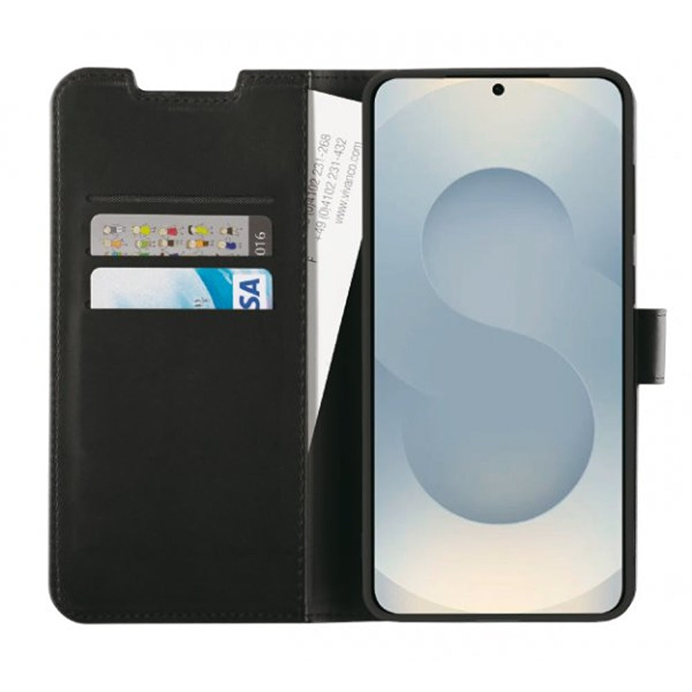 Vivanco Samsung Galaxy S25 Edge Kotelo Classic Wallet Musta