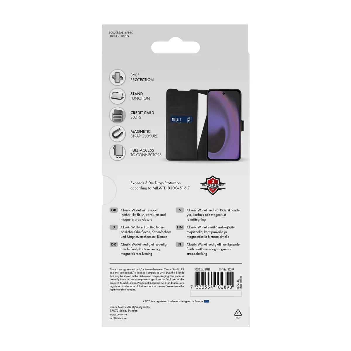 X2O Realme 16 Pro Plus Kotelo Classic Wallet Musta
