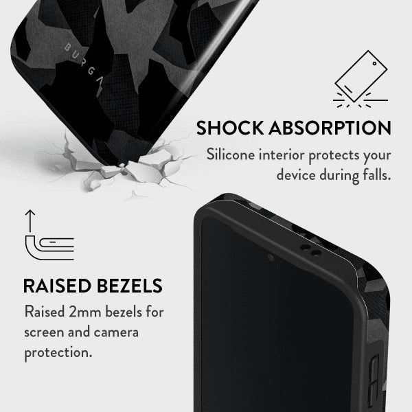 Burga Samsung Galaxy S24 FE kuori Tough Night Black Camo