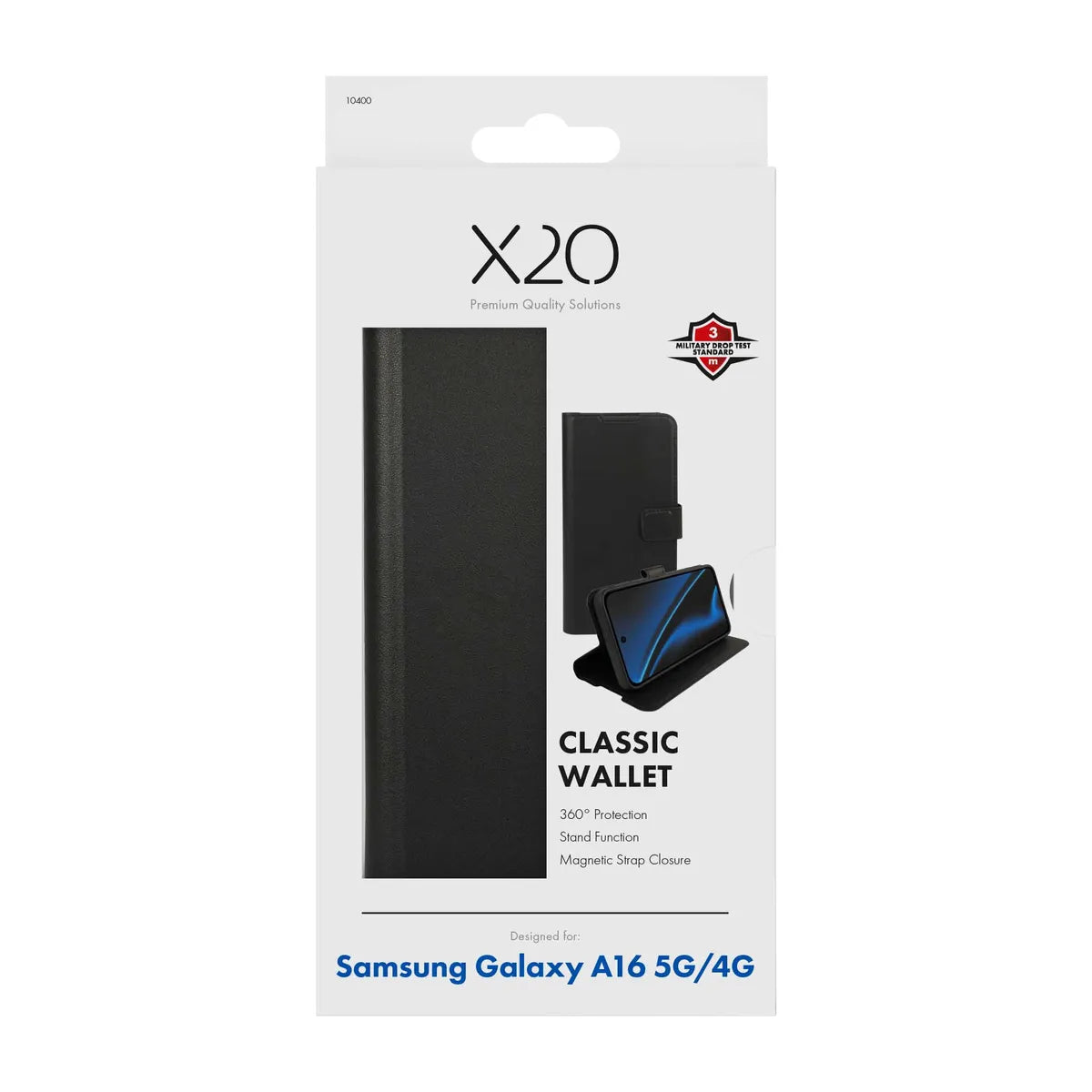X2O Samsung Galaxy A16 Kotelo Classic Wallet Musta