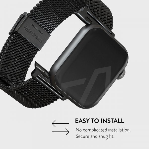 Burga Apple Watch 38/40/41/42mm ranneke Mesh Elegance Musta