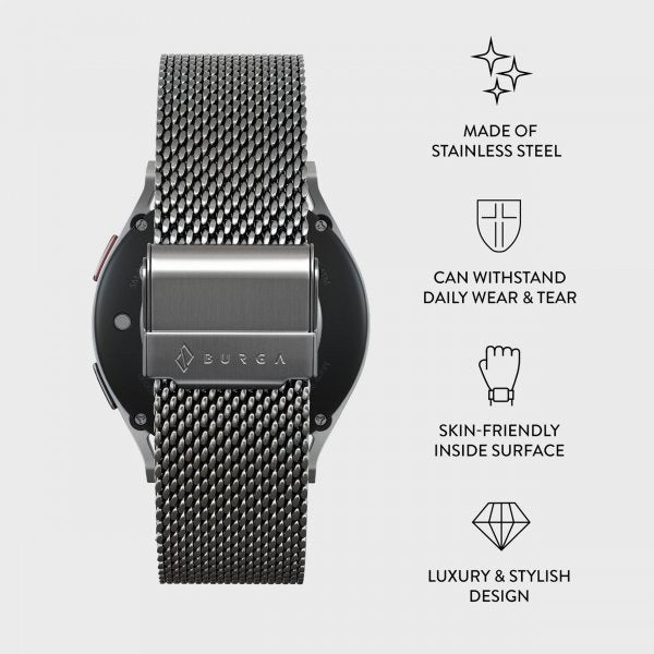 Burga Samsung Galaxy Watch 22mm ranneke Mesh Elegance hopea
