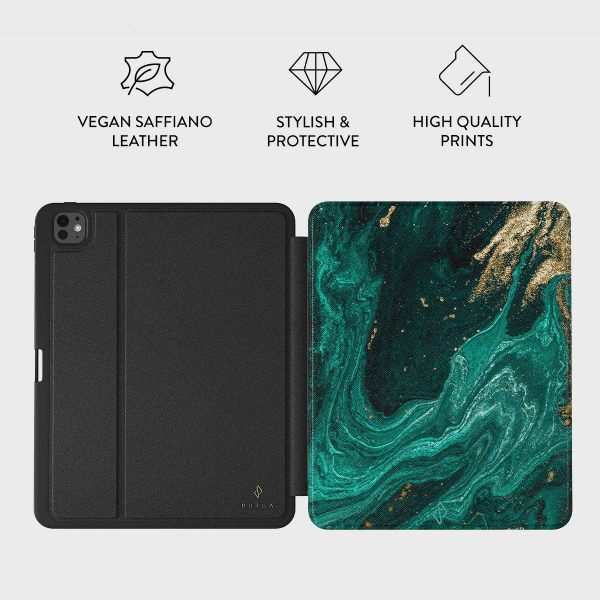 Burga iPad Pro 13 (M4/M5) Folio-kotelo Emerald Pool