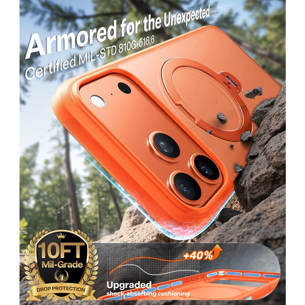 Torras iPhone 17 Pro Kuori Ostand Q3 Spin Energy Oranssi