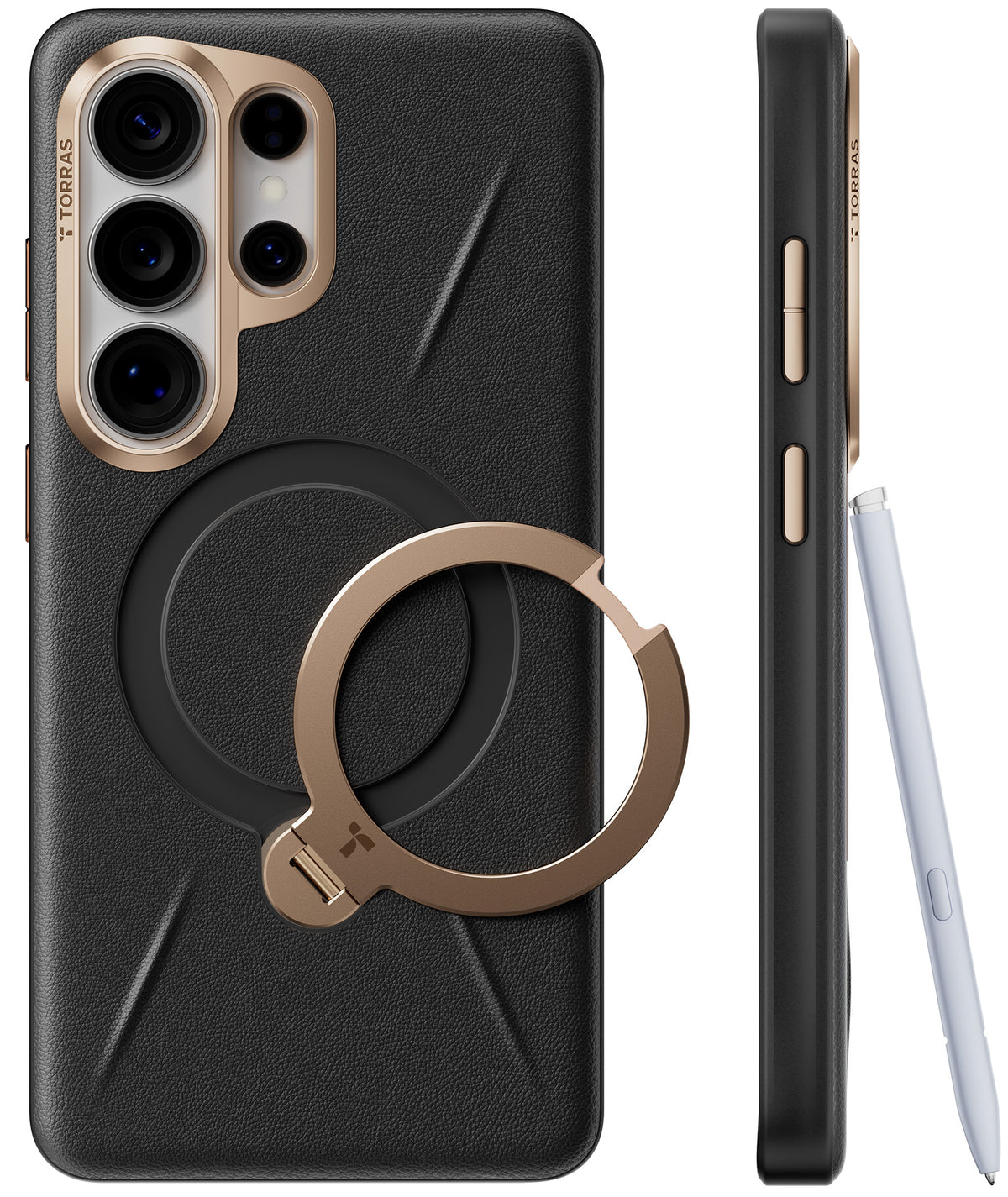 Torras Samsung Galaxy S26 Ultra Kuori Ostand Q3 Vegskin Obsidian Black