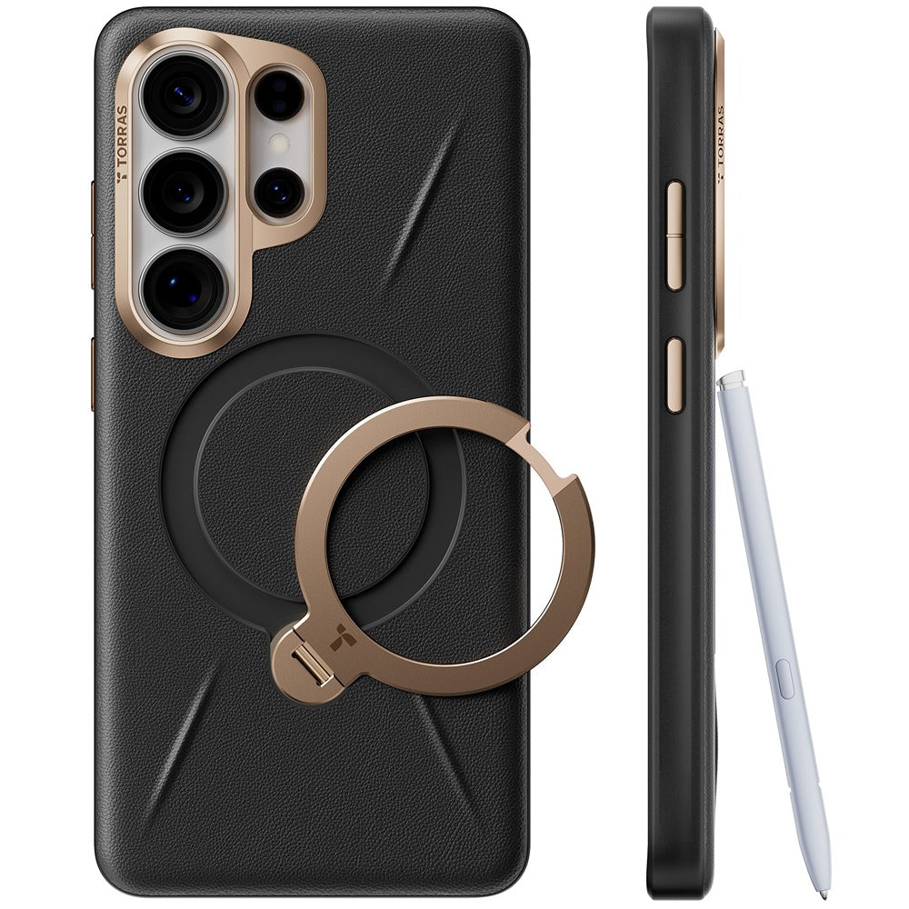 Torras Samsung Galaxy S26 Ultra Kuori Ostand Q3 Vegskin Obsidian Black