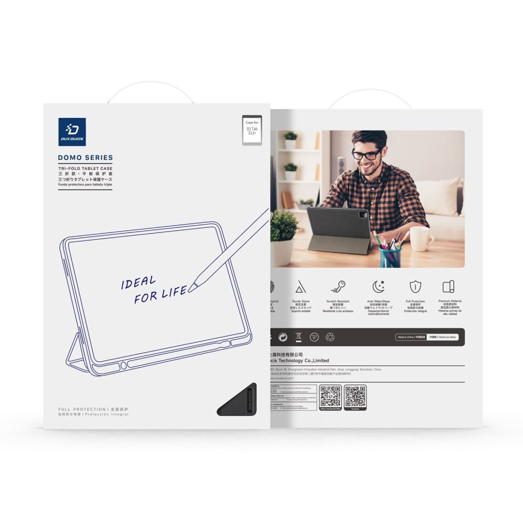 Dux Ducis Samsung Galaxy Tab S12 Plus Kotelo DOMO Series Musta