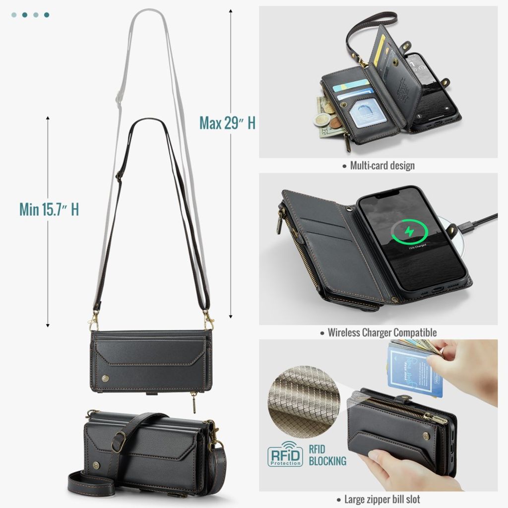CaseMe iPhone 16e/iPhone 17e Kotelo C36 Series Musta