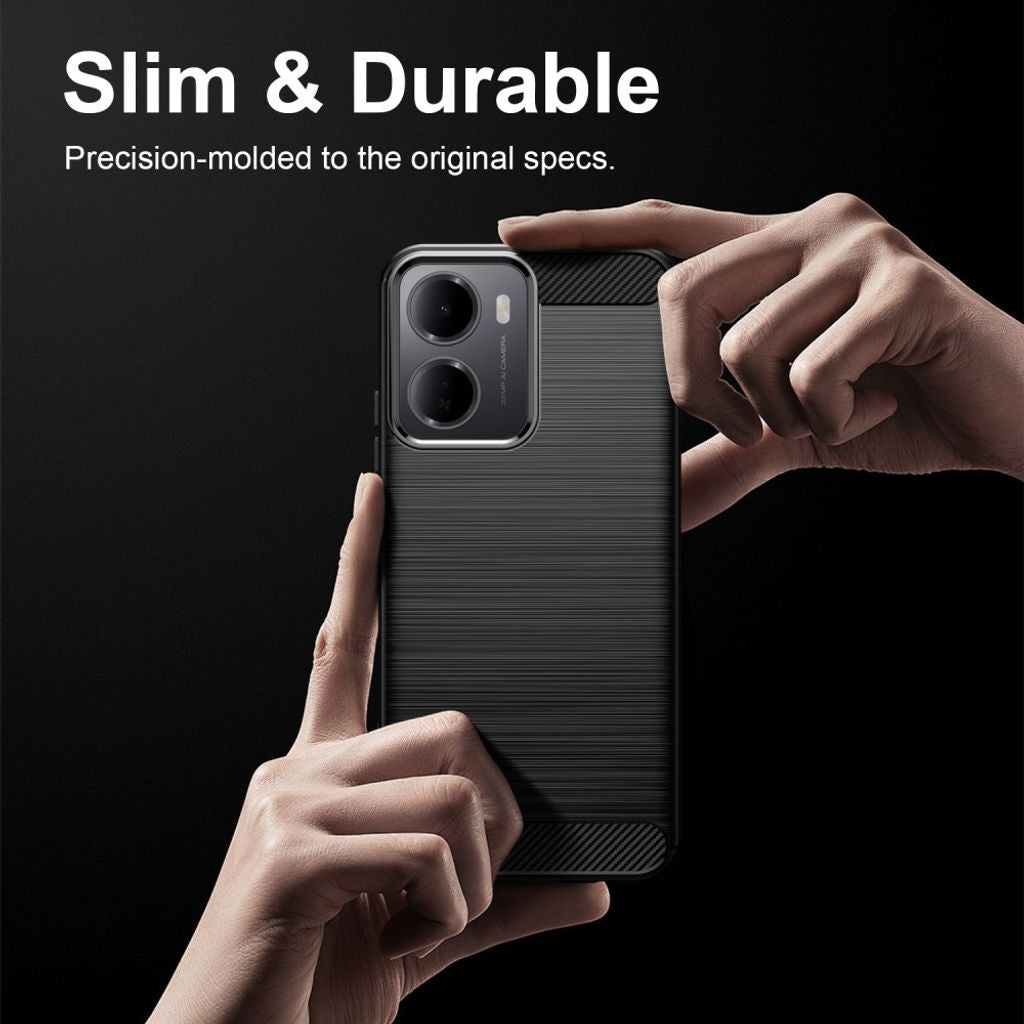 Xiaomi Redmi A7 Pro Kuori Harjattu Hiilikalvotekstuuri Musta