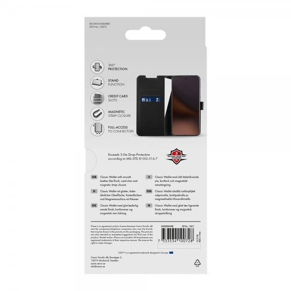 X2O Honor 400 Kotelo Classic Wallet Musta