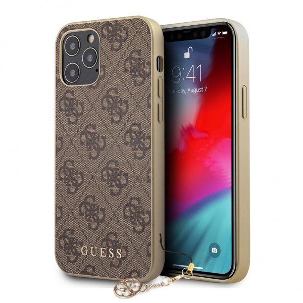 Guess iPhone 12 Pro Max Kuori 4G Charms Ruskea