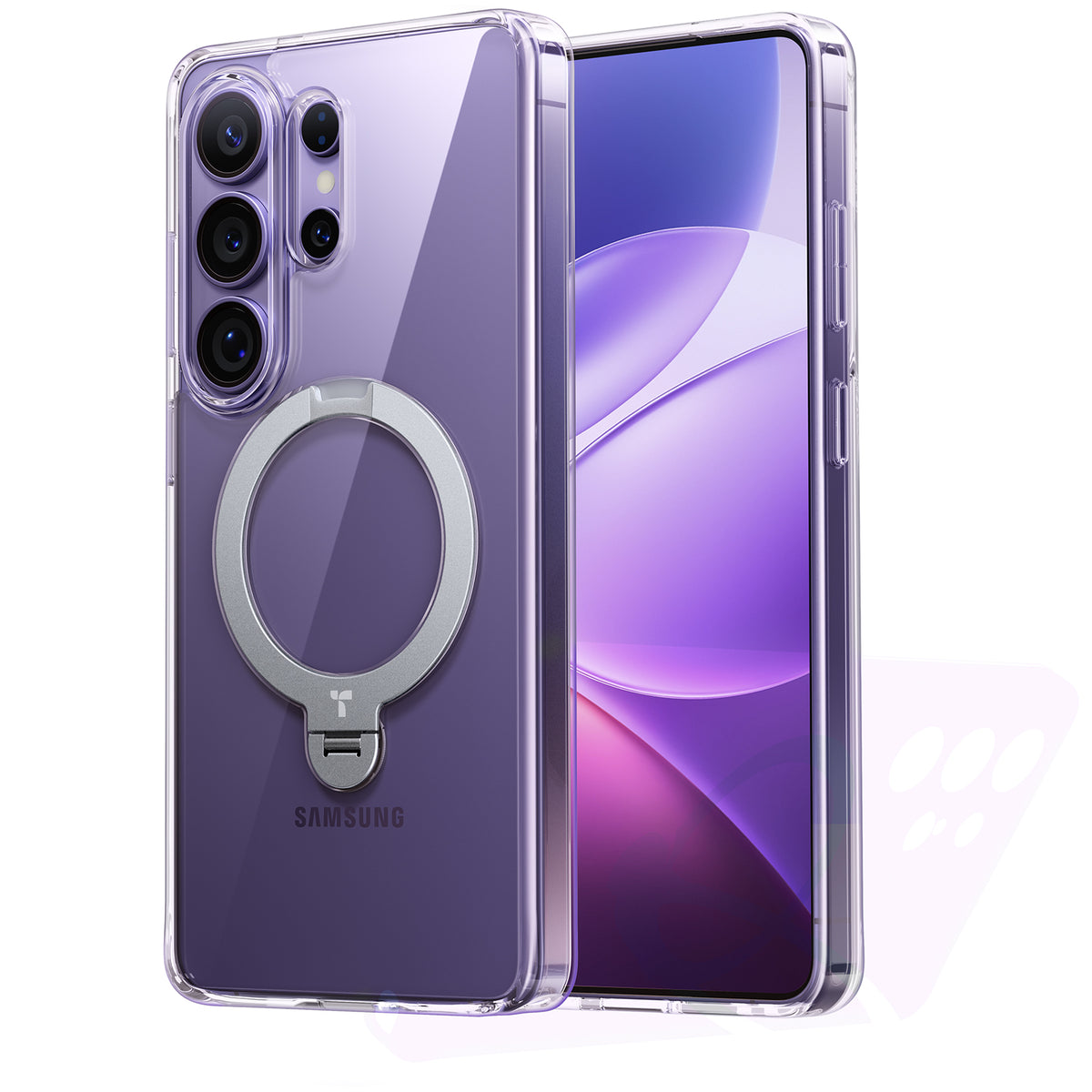 Torras Samsung Galaxy S26 Ultra Kuori Ostand Q3 Spin Kirkas