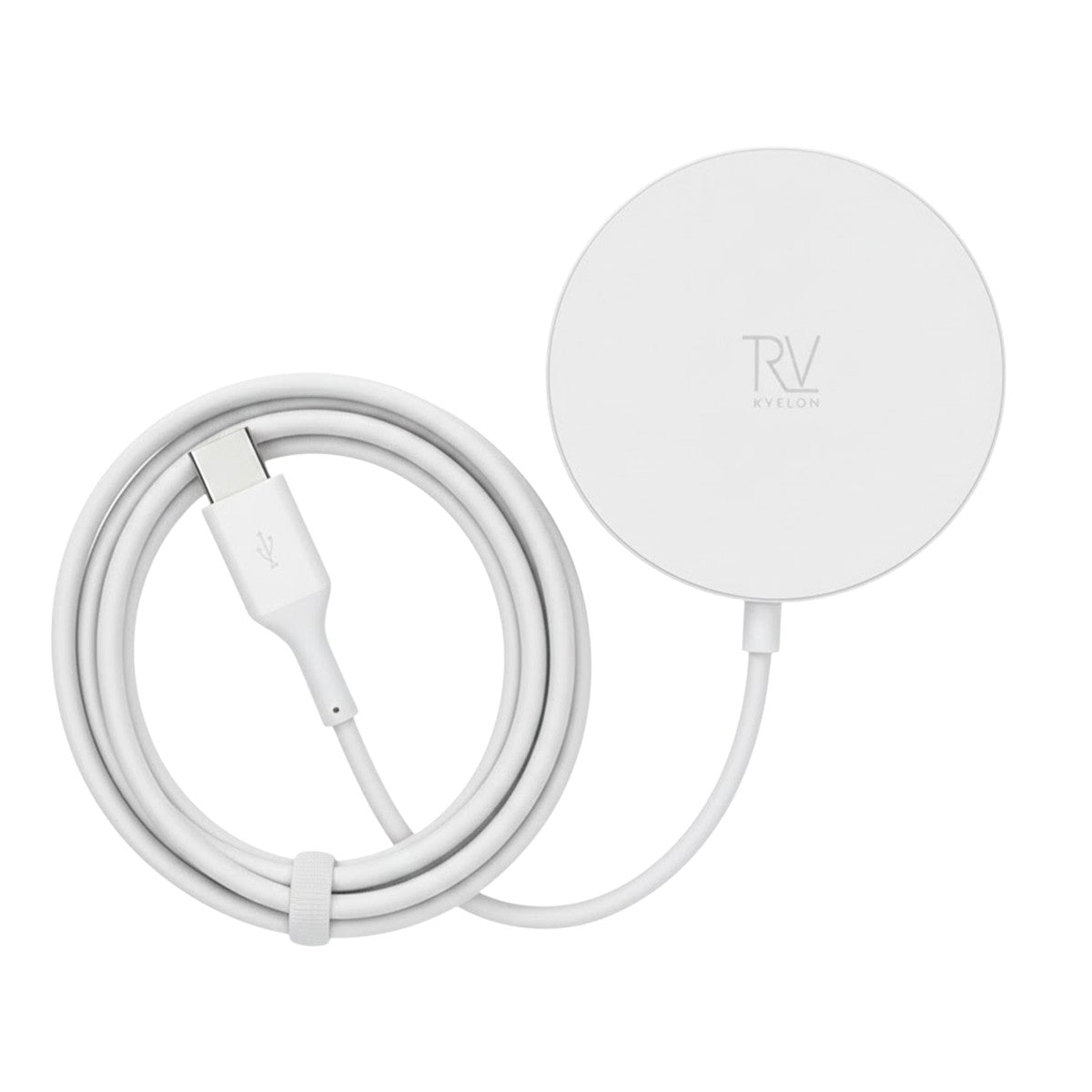 Rvelon Langaton MagSafe Laturi telineellä Qi2 15W USB-C Valkoinen