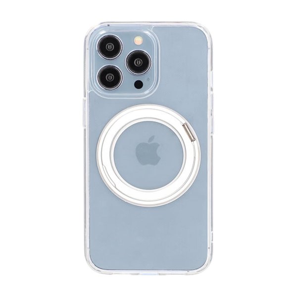 iPhone 13 Pro Max/iPhone 12 Pro Max Kuori Käännettävä MagSafe-teline Läpinäkyvä