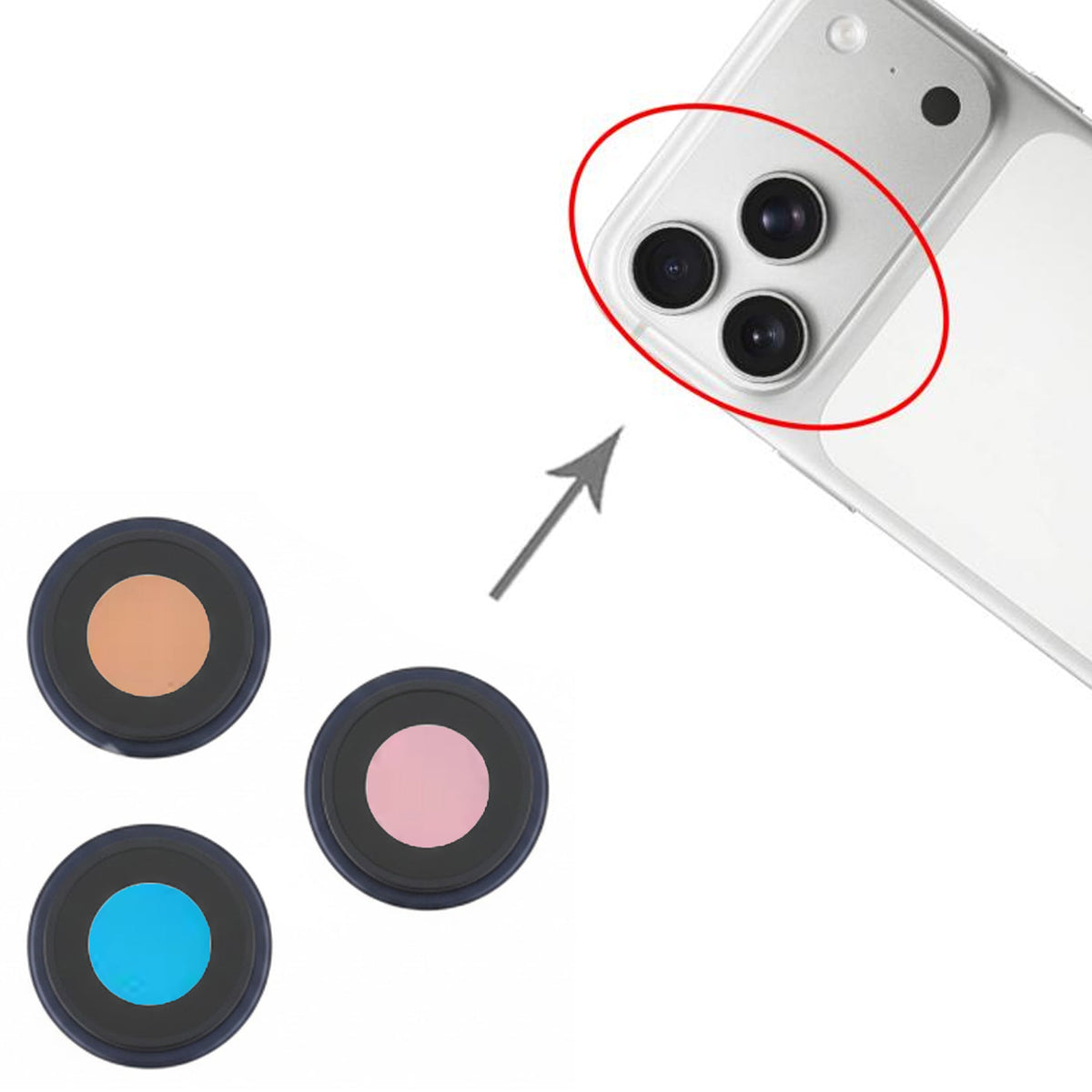 Kameran linssi kehyksellä iPhone 17 Prolle ja 17 Pro Maxille – Sininen