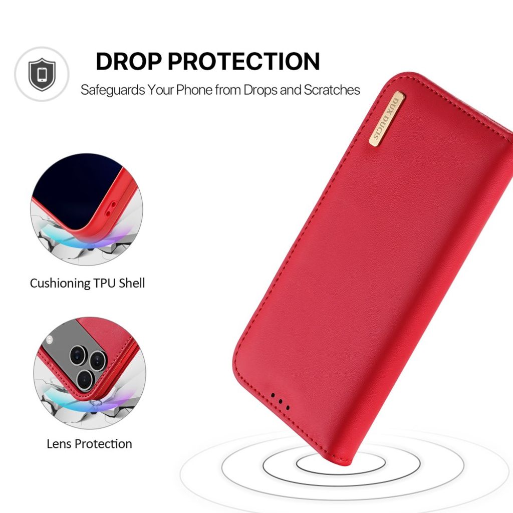 Dux Ducis iPhone 17 Pro Max/iPhone 18 Pro Max Kotelo Hivo Series Punainen