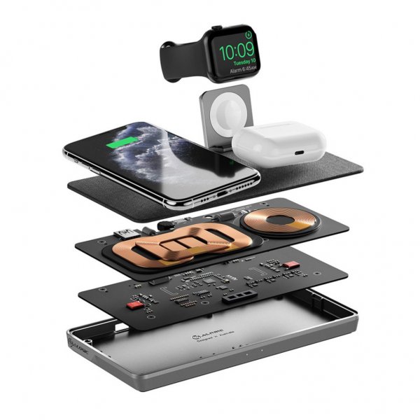 ALOGIC Ultra Power 4-in-1 Langaton Kaksinkertainen Lataustelakka Apple Watch -laturilla