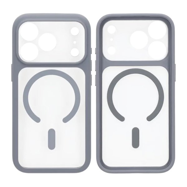 iPhone 17 Pro -kuori, kamerasuoja, MagSafe, harmaa