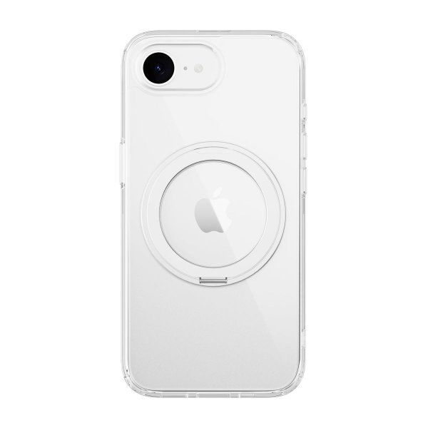 iPhone 16./17. Kuoret pyörivällä MagSafe-jalustalla, läpinäkyvä