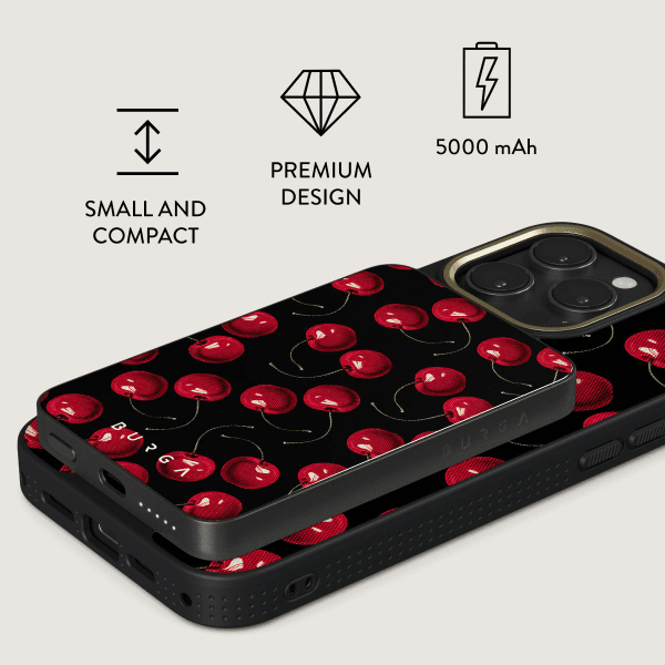 Burga Powerbank MagSafe 5000 mAh Cherrybomb Harmaa