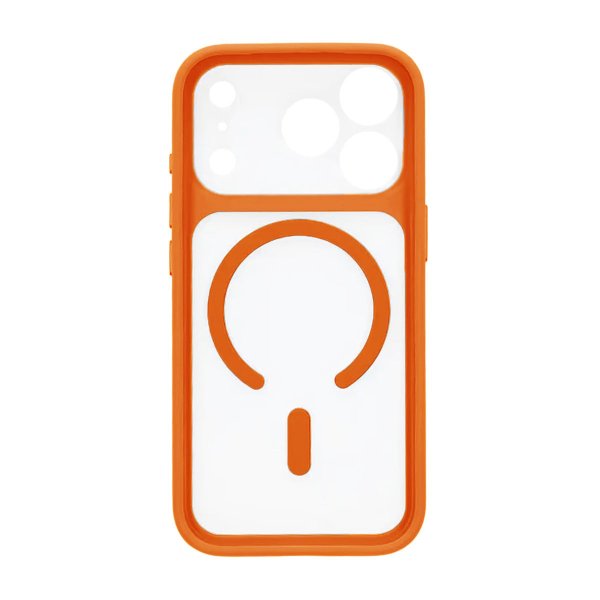 iPhone 17 Pro -kuori Kamerareunus MagSafe Oranssi Läpinäkyvä