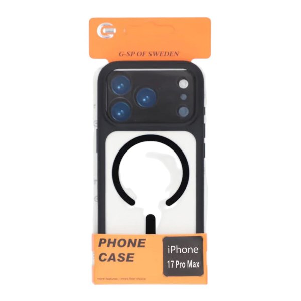 iPhone 17 Pro Max Kuori Kameralinssisuoja MagSafe Musta Läpinäkyvä