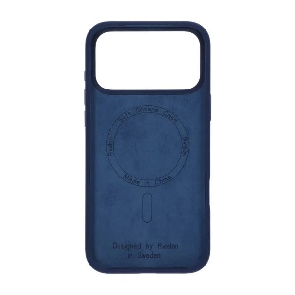 Rvelon iPhone 17 Pro Max Silikon MagSafe -kuori, tummansininen