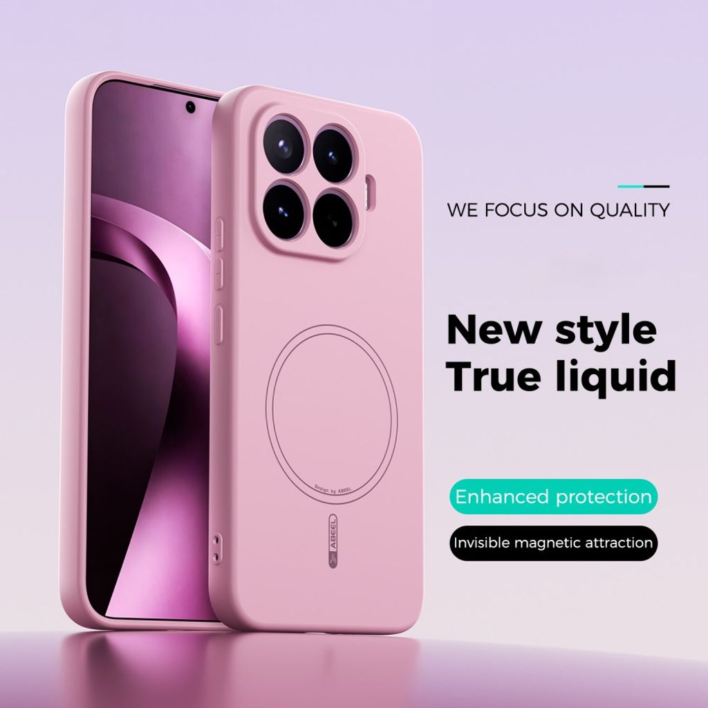 ABEEL Xiaomi 17T Pro Kuori Silikoni MagSafe Vaaleanpunainen
