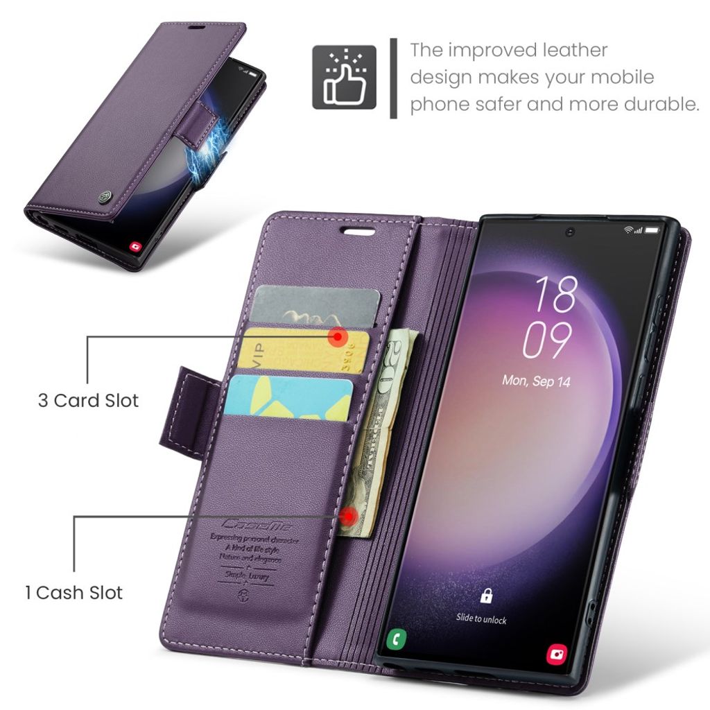 CaseMe Samsung Galaxy S24 Ultra Kotelo 023 Series Violetti