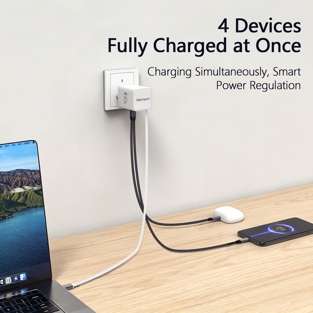 SiGN 100W GaN Pikalataaja irrotettavalla USB-C-kaapelilla Valkoinen