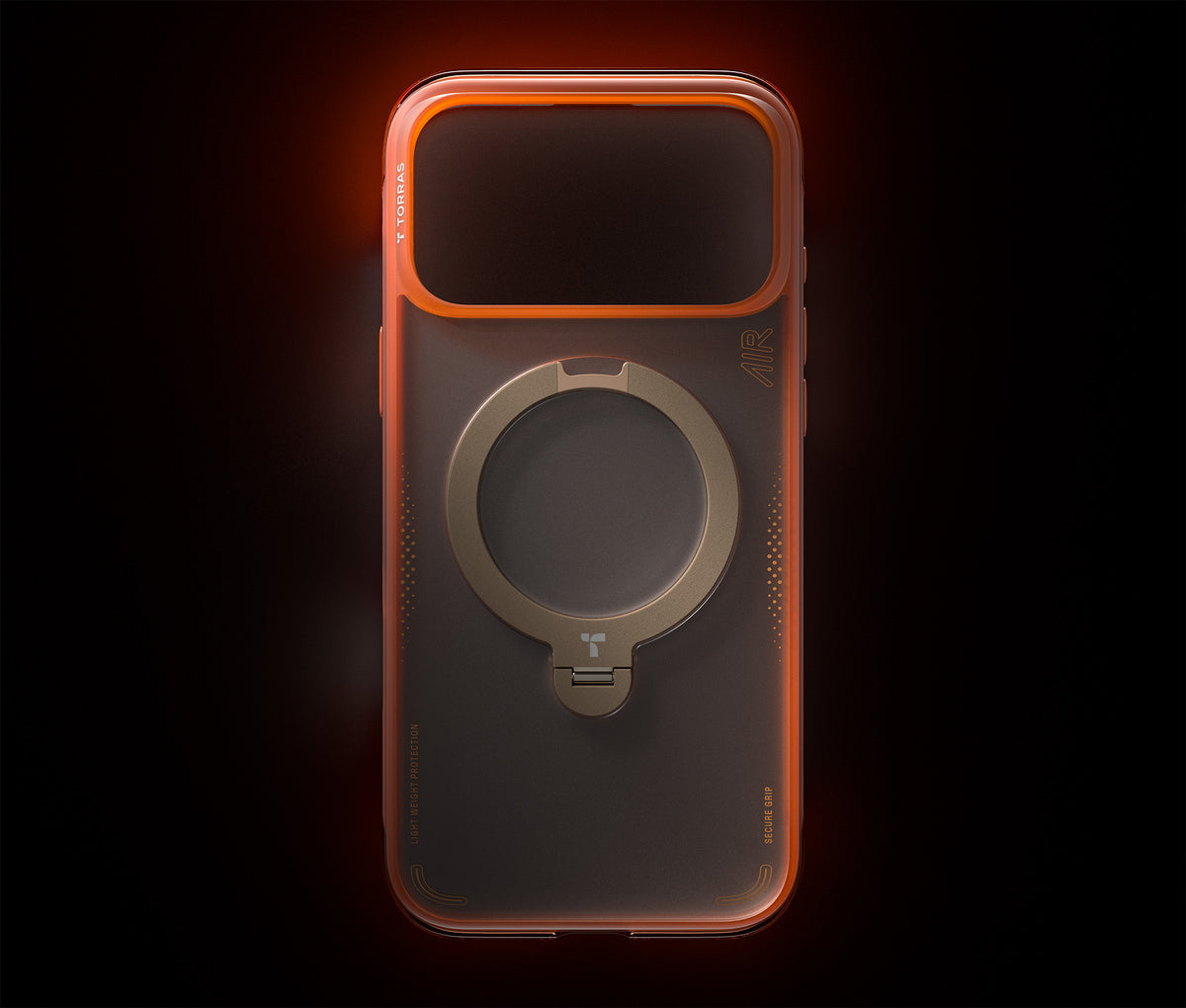 Torras iPhone 17 Pro Max Kuori Ostand Q3 Air Energy Oranssi