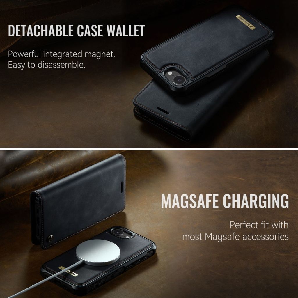 CaseMe iPhone 16e/iPhone 17e Kotelo C49 Series Musta