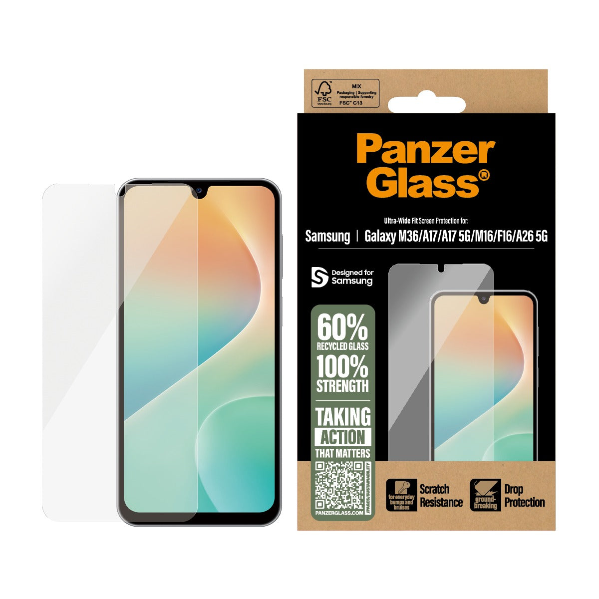 PanzerGlass Samsung Galaxy A17/A26 Näytönsuoja Ultra-Wide Fit