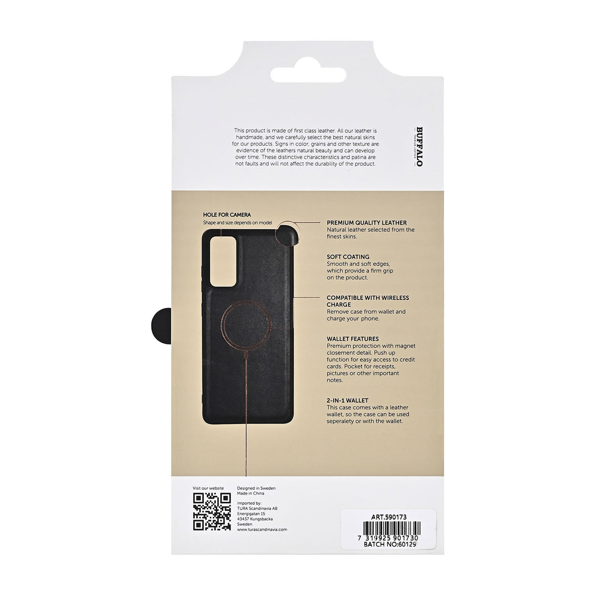 Buffalo Samsung Galaxy S26 FE Kotelo 2-in-1 Aito Nahka 3 Korttitasku Musta
