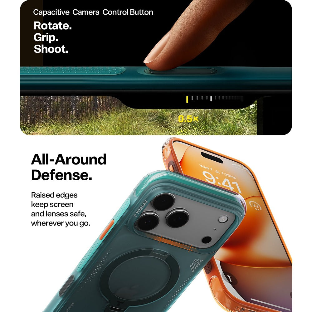 Torras iPhone 17 Pro Kuori Ostand Q3 Air Glacier Sprint