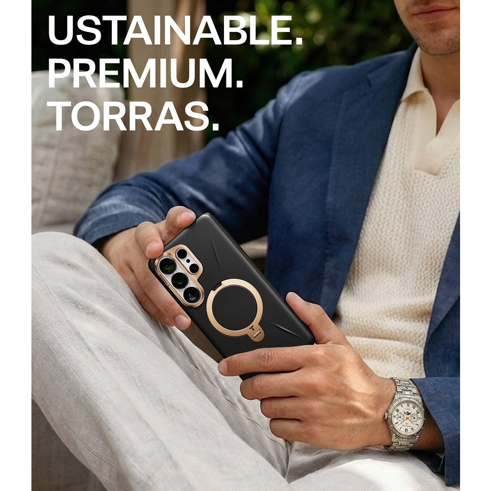 Torras Samsung Galaxy S26 Ultra Kuori Ostand Q3 Vegskin Obsidian Black