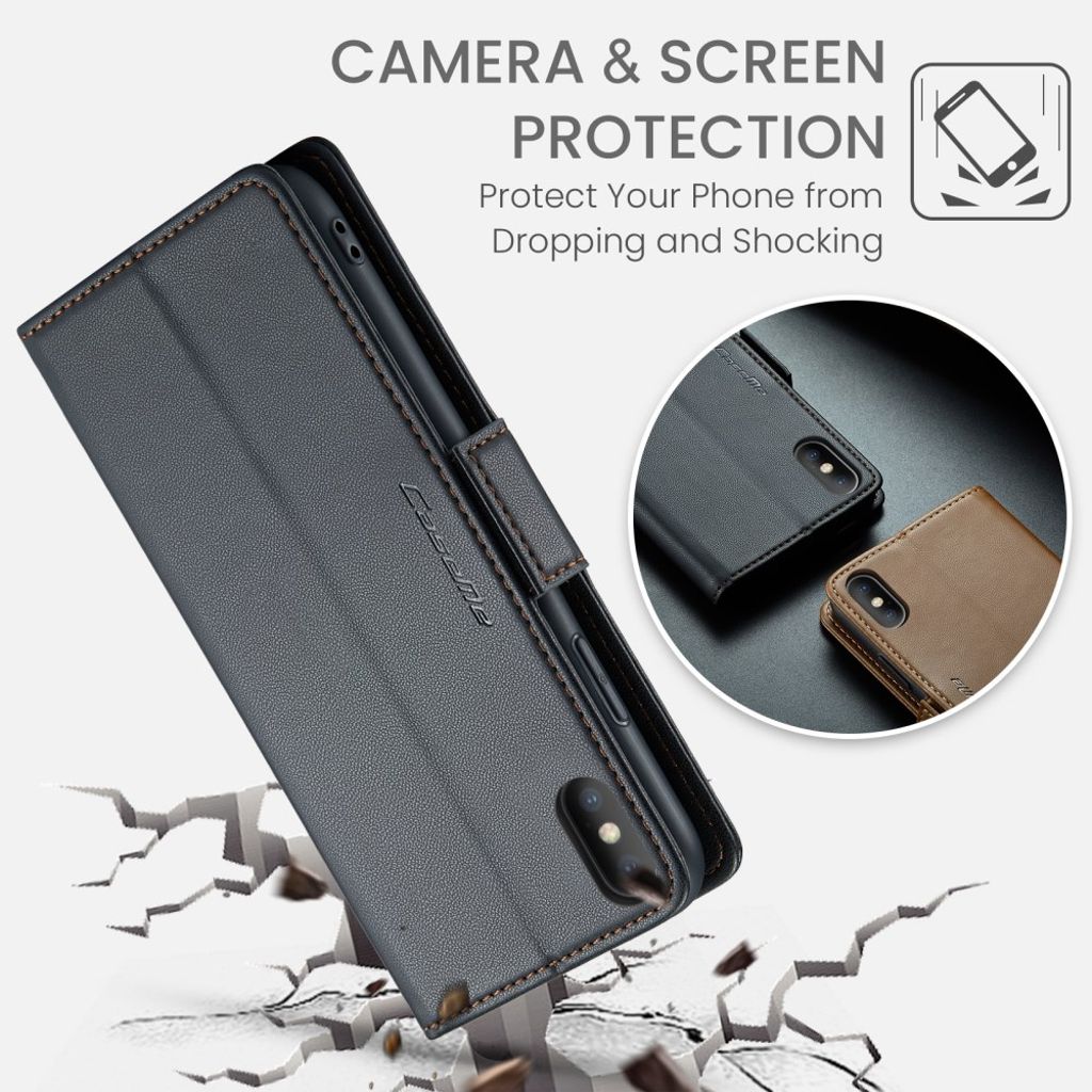 CaseMe iPhone Xs Max Kotelo 023 Series Musta