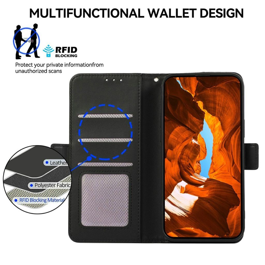 ABEEL Google Pixel 11/Pixel 11 Pro Kotelo RFID-suoja Musta