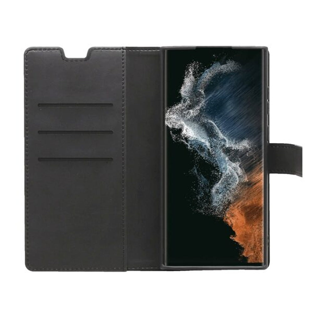 Vivanco Samsung Galaxy S23 Ultra Kotelo Classic Wallet Musta