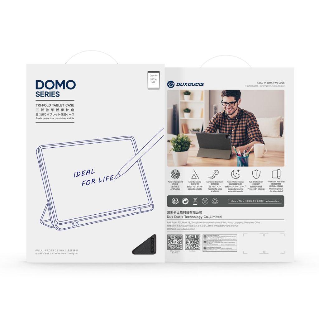 Dux Ducis Samsung Galaxy Tab S11 Kotelo DOMO Series Musta
