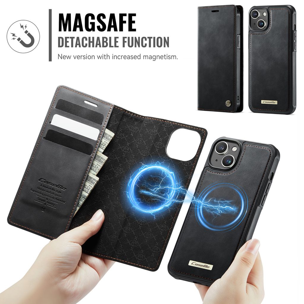 CaseMe iPhone 14 Plus/iPhone 15 Plus Kotelo C49 Series Musta