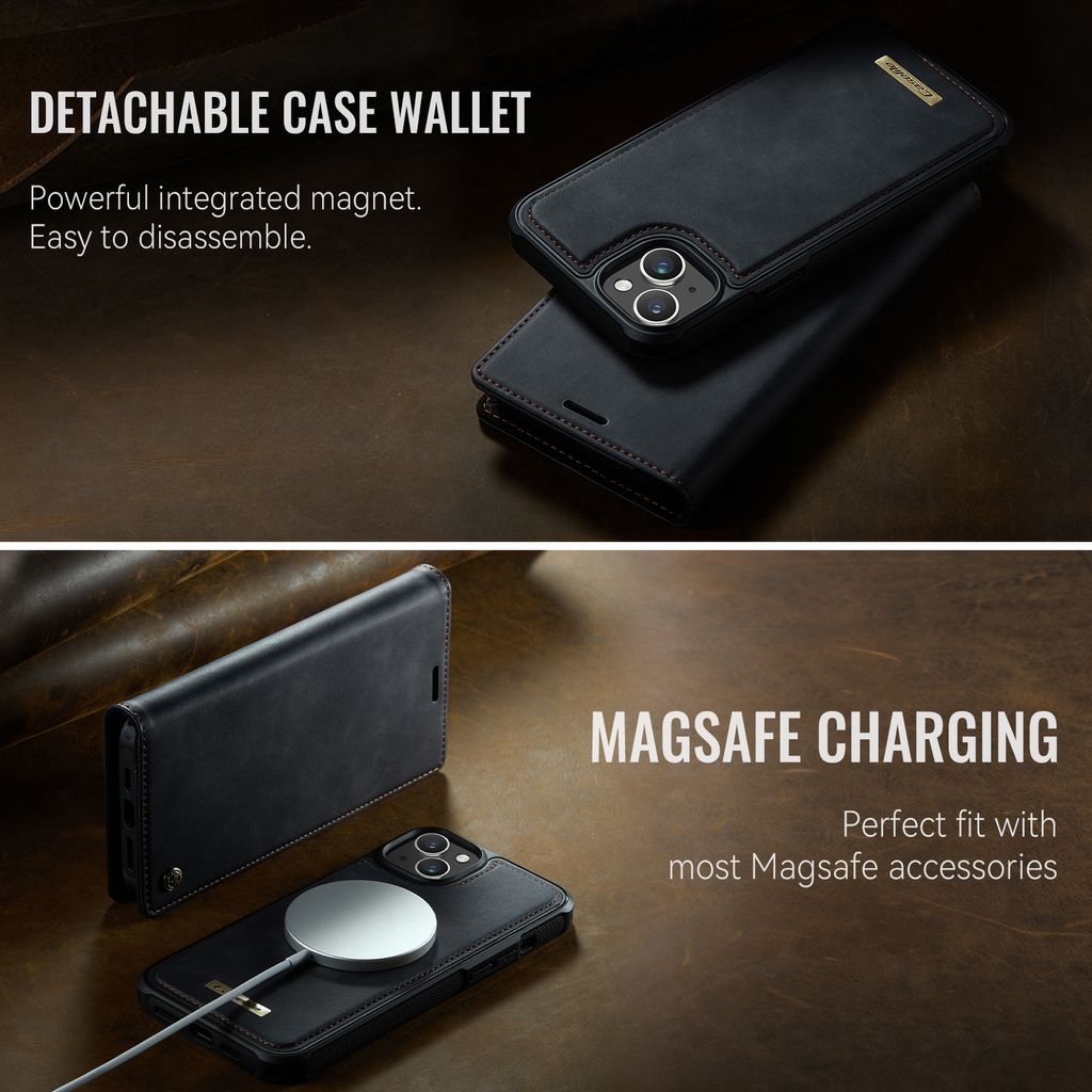 CaseMe iPhone 14 Plus/iPhone 15 Plus Kotelo C49 Series Musta
