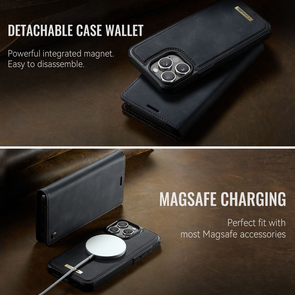 CaseMe iPhone 15 Pro Max Kotelo C49 Series Musta